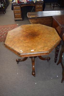 Lot 464 - Victorian burr walnut veneered octagonal...