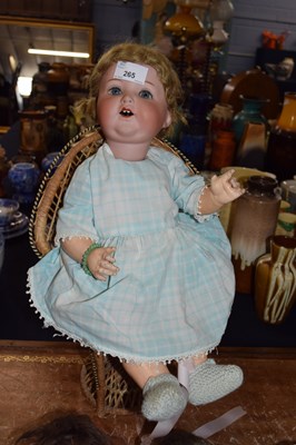 Lot 265 - Late 19th/early 20th century doll with bisque...