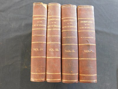 Lot 236 - SIR WILLIAM BLACKSTONE: COMMENTARIES ON THE...