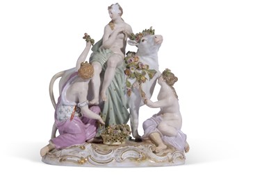 Lot 143 - A 19th century Meissen group of Europa and the...