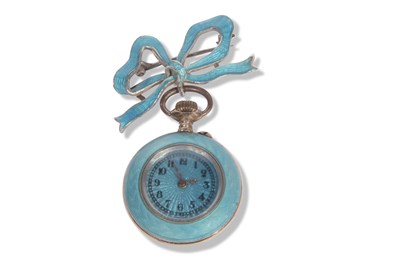 Lot 415 - Early 20th century blue guilloche enamel...