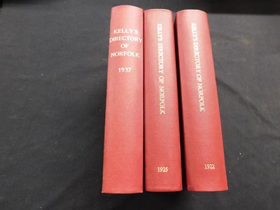 Lot 282 - KELLY'S DIRECTORY OF NORFOLK 1922, 1925, 1937,...