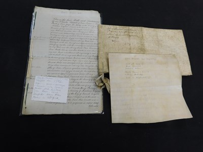 Lot 325 - Packet: six 17th and 18th century Deeds re...