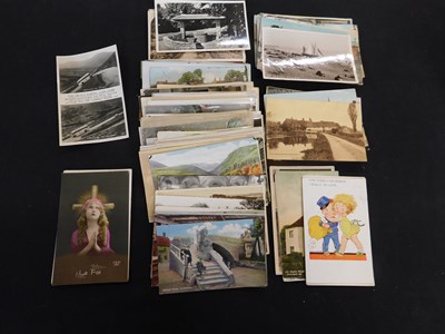Lot 331 - Shoebox containing 280+ picture postcards,...