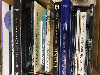 Lot 420 - Box: modern Titanic, Lusitania etc titles