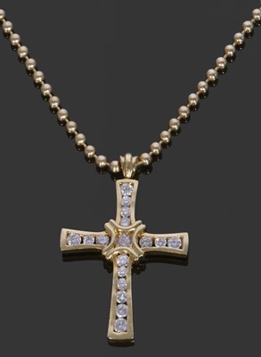 Lot 345 - Italian made diamond set cross, channel set...
