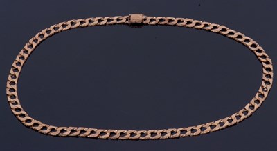 Lot 374 - 9ct gold hallmarked flattened curb link...