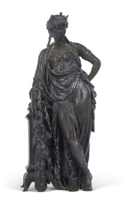 Lot 445 - Henri Etienne Dumaige hollow bronze study of a...