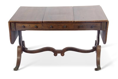 Lot 509 - Georgian rosewood and brass inlaid combination...