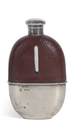 Lot 254 - Victorian glass and leather overlaid spirit...