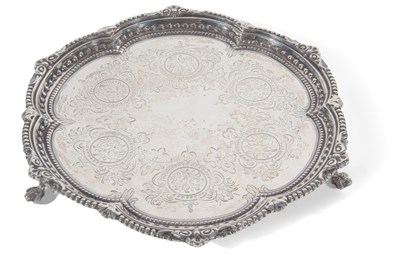 Lot 270 - Victorian waiter of lobed circular form with...