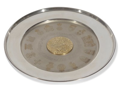 Lot 279 - Cased circular shallow dish inscribed 'The...
