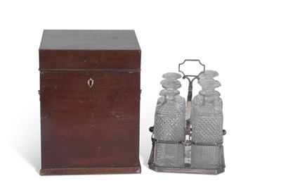 Lot 288 - Georgian silver bottle stand of cantered...