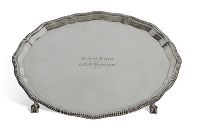 Lot 303 - Edward VII waiter of shaped circualr form with...