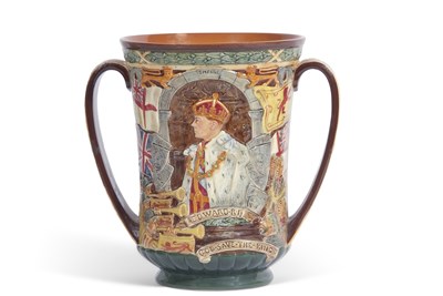 Lot 13 - Royal Doulton loving cup commemorating the...