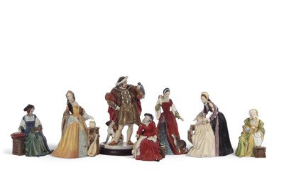 Lot 18 - Royal Doulton group of Henry VIII and his six...