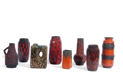 Lot 20 - A group of west German pottery, vases all with...