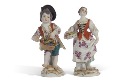 Lot 26 - Pair of 20th century Meissen figures of flower...
