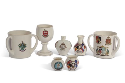 Lot 28 - Qty of Goss wares including a Tyg with the...