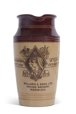 Lot 41 - Unusual Lambeth Doulton pub jug commemorating...
