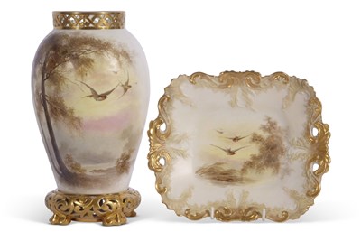 Lot 73 - Large Royal Worcester Baluster vase (Grainger...