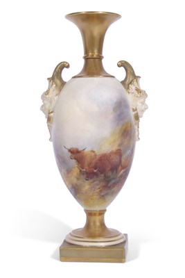 Lot 127 - Royal Worcester Baluster vase with figural...