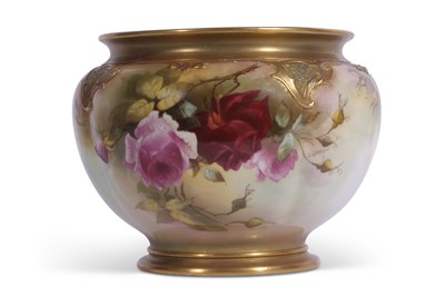 Lot 130 - Large Royal Worcester Jardinare of lobed form...