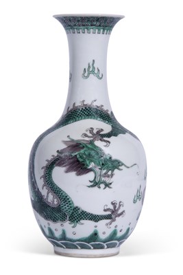 Lot 154 - Chinese porcelain baluster vase decorated in...