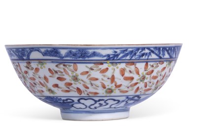 Lot 155 - 19th century Chinese porcelain bowl, rice...