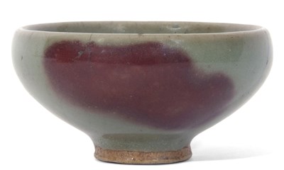 Lot 167 - Small Jun ware bowl with flambe type design on...
