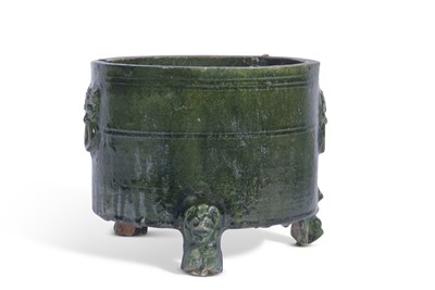Lot 174 - Chinese pottery Song green glazed censer...