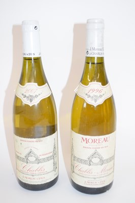 Lot 19 - 1 BOTTLE OF 2007 CHABLIS MOREAU AND 1 BOTTLE...