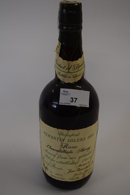 Lot 37 - 1 BOTTLE OF 1914 BERISFORD SOLERA AMONTILLADO...