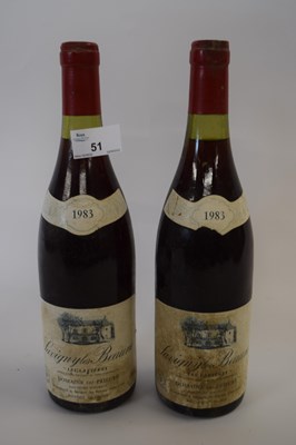 Lot 51 - 2 BOTTLES OF 1983 SAVIGNY LES BAUNE, JEAN...