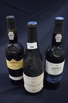Lot 120 - MIXED LOT: 1 BOTTLE Of DOWS 10 PORT, 1 BOTTLE...