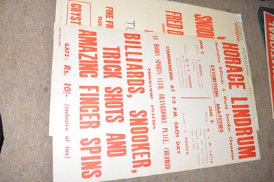 Lot 334 - Advertising board marked 'Horace Lindrum,...