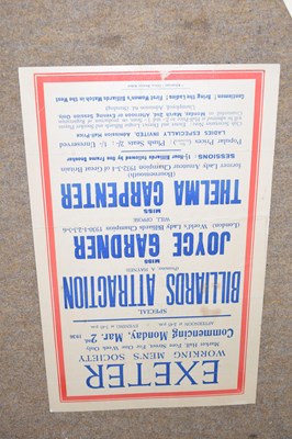 Lot 357 - Advertising poster - Exeter Working Mens...