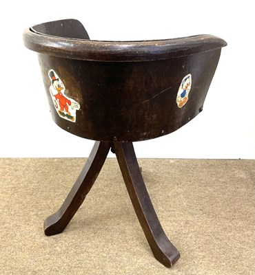 Lot 112 - 1930s Revolving wooden tub nursery chair,...