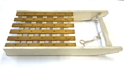 Lot 112B - A sturdy handcrafted and painted wooden...