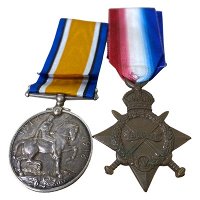 Lot 33 - WWI British Medal Pair-1914-15 star, war medal
