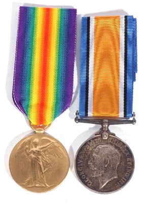 Lot 194 - WWI British medal pair- war medal and victory...
