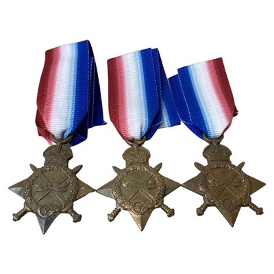 Lot 40 - 3 x 1914-15 stars to include rare regiment...