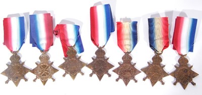 Lot 147 - Quantity of 7 WWI 1914-15 stars : 123642 PNR J...