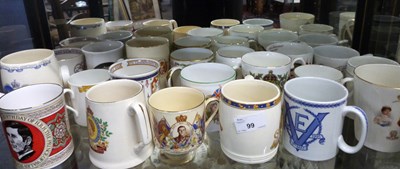Lot 99 - Quantity of commemorative mugs, royalty and...