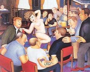 Lot 4 - Beryl Cook (British, 1926-2008), 'Lunchtime...