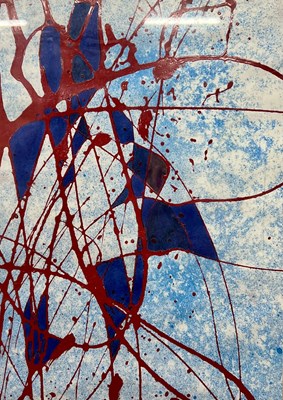 Lot 100 - Acrylic mixed media abstract design,...
