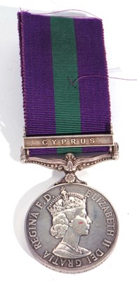 Lot 2 - General Service Medal with Cyprus clasp, named...