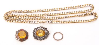 Lot 202 - Mixed Lot: Vintage Scottish citrine and agate...