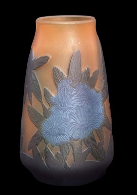 Lot 2 - Galle vase, the dark orange ground overlaid...