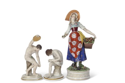 Lot 83 - Pair of Naples early 20th Century figures of...